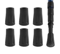 Embouts Protecteurs en Caoutchouc pour Bâtons de Marche Nordique et Trekking - Set de 6, Universels, Durable et Antichoc, Adaptés pour Asphalte et Terrains Accidentés, 10-12mm