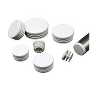 Embouts ronds blancs en plastique, 2 à 20 pièces, Inserts de Tube, diamètre de bonde 16mm 19mm 22mm 25mm 28mm 30mm 32mm 38mm 50mm(22MM_2PCS)
