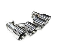 Embouts Silencieux 1 Paire Forme H Double Embout D'échappement Voiture Tuyau Acier Inoxydable Embouts Silencieux 60mm 63mm Buse D'entrée Système(1D57mm-0D101mm)