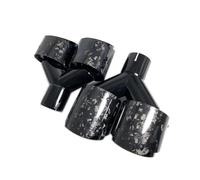 Embouts Silencieux 1 Paire Gauche + Droite Carbone Forgée + Acier Inoxydable Voiture Double Embout échappement Extrémité Tuyau Modification Silencieux(ID 54mm-OD 114mm)