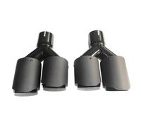 Embouts Silencieux 1 Paire Tuyau D'échappement Voiture Double Mat En Fibre Carbone Noir Acier Inoxydable Embout Universel Silencieux(ID 80mm-OD 114mm)