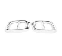 Embouts Silencieux Gorge Queue Embout De Tuyau D'échappement De Voiture, 2 Pièces, pour Benz pour GLC pour GLE pour GLS X253 W167 2020 2021 2022, Garniture Décorative en Acier(Argent)