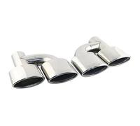 Embouts Silencieux Pour W211 W204 C63 1 Paire D'embouts D'échappement Doubles 63 Mm Acier Inoxydable Inclinés Ovales Roulés Pour Silencieux Automatique