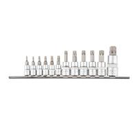 Embouts Torx avec douille 1/4, 3/8, 1/2", jeu de 12 pièces.