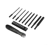 Embouts Tournevis Tige Hex 1/4" Pour Espaces Étroits | Acier traité, tête sphérique, accès angles difficiles, tige 1/4", mat