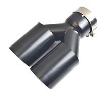 Embouts Tuyau Échappement Arrière Double Tuyau D'échappement Modification Voiture Acier Inoxydable Noir Brillant Pointe Silencieux Longueur Égale Partie Centrale(76-89)
