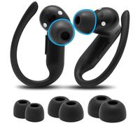 Embouts WC TipZ Powerbeats Pro 2 - Embouts en Mousse à mémoire de Forme compatibles avec Les Beats Powerbeats Pro 2 par Wicked Cushions | Confort amélioré, Maintien sûr et Isolation phonique | Black