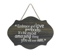 Embrace And Love Your Body It's The Most Amazing Thing You Will Ever Own - Panneau en bois rustique imprimé - Décoration murale - 15,2 x 25,4 cm