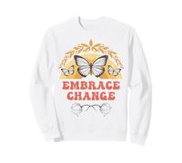 Embrace Butterfly Change Vintage Rainbow Floral Sweatshirt