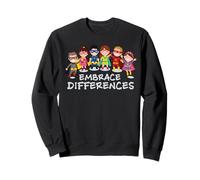 Embrace Differences Autism Awareness Superhero Kids Sweatshirt