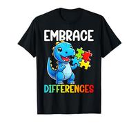 Embrace Differences Puzzle dinosaure T-Rex enfant autiste T-Shirt