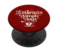 Embrace Simple Joys - Café Les câlins des plaisirs Simples PopSockets PopGrip Adhésif