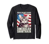 Embrace The Fluffy Elegance of American Shorthair Cat Lover Manche Longue