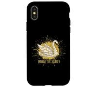 Embrace The Journey Kintsugi Origami Swan Japonais réparé Coque pour iPhone X/XS
