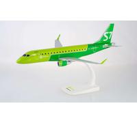 herpa- Snapfit Snap-Fit S7 Airlines Embraer E170, Miniatur im Maßstab 1:100, Sammlerstück, Modell mit Standfuß, Kunstststoff Maquette Miniature, 612586, Vert, Small