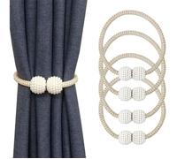 Embrases de rideaux - 4 Pcs - Magnétiques - Beige - Décoratives pour intérieur