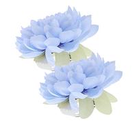 Embrasse de Rideau à Fleurs 2 Pièces, Plastique et Métal, Bleu Ciel | Pince Décorative Délicate, sans Outil ni Montage, Usage Maison et Hôtel, pour Rideaux et Tapisseries