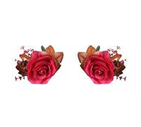 Embrasse de rideau à motif de roses à clip pour fenêtre de chambre à coucher, salon, embrasses de rideaux roses