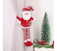 Embrasse de rideau tricotée en peluche avec figurines de bonhomme de neige et d'élan de dessin animé, conçue pour la décoration à double usage et la gestion des rideaux dans les espaces de vie