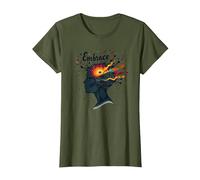 Embrasse Le Chaos : Esprit créatif et Inspiration Musicale T-Shirt, Femme, Olive, L