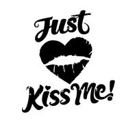 Embrasse-moi juste, citation d'amour Peintures murales et stickers muraux en vinyle 54.6x60.3cm Stickers pour vitres Noir