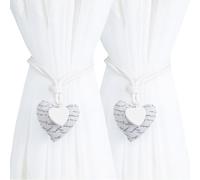 Embrasse pour Rideaux Attache De Rideau en Coton avec Pendentif Love Boucle Magnétique Fixation De Rideau sans Perforation Convient pour Chambre d'enfant Café Lettres Bleu Marine