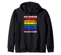 Embrasse Qui tu Veux Drapeau Arc-en-Ciel LGBTQI Sweat à Capuche