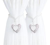 Embrasse Rideau Attache De Rideau en Coton avec Boucle Magnétique sans Perforation Idéale pour Les Chambres d'enfants Style Café Lettres Rouges