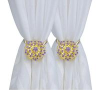Embrasse Rideau Attaches De Rideaux Magnétiques 34 Cm en Métal avec Strass Décoratifs Boucle À Ressort Convient pour Salon Et Chambre À Coucher Violet