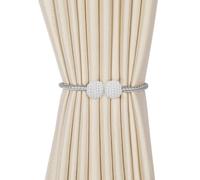 Embrasse Rideau Attaches Et Cordes Magnétiques pour Rideaux Pearl Fixation De Rideaux en Polyester De 47 Cm pour Salon Et Chambre Gris