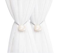 Embrasse Rideau Boucle De Rideau Magnétique Décorative Œil De Chat en Résine Embrasse De Rideau Imperméable Et Antirouille pour Salle De Bain Salon Et Chambre À Coucher Beige