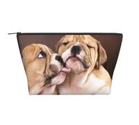 Embrasser des Chiots Bouledogue Anglais, Trousse de Toilette Trousse de Maquillage Sac à cosmétiques Trousse de Toilette de Voyage Portable