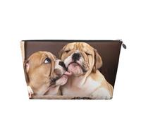 Embrasser des Chiots Bouledogue Anglais, Trousse de Toilette Trousse de Maquillage Sac à cosmétiques Trousse de Toilette de Voyage Portable