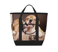 Embrasser des chiots bouledogues anglais,Sacs à lunch isothermes de grande capacité pour femmes et hommes