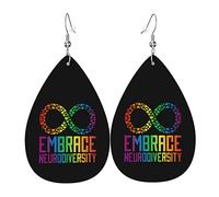 Embrasser la neurodiversité cerveau sensibilisation à l'autisme boucles d'oreilles en cuir pour les femmes balancent boucle d'oreille goutte pendentif avec crochet cadeaux pour fille adulte