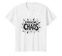 Embrasser Le Chaos : Une déclaration audacieuse et audacieuse pour Les Rebelles T-Shirt, Enfant, Blanc, 8 Ans