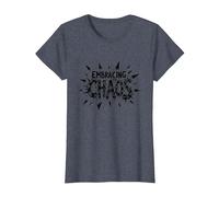 Embrasser Le Chaos : Une déclaration audacieuse et audacieuse pour Les Rebelles T-Shirt, Femme, Bleu Chiné, XS
