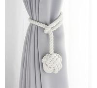 Embrasses à Rideaux 2 pièces à la Main Gland Rideau Embrasse Chambre Accessoires Rideau Boucle Corde décoration de la Maison retenue fenêtre Frange (Color : Ivory, Size : 55-90cm)