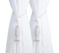Embrasses À Rideaux Attache De Rideau Magnétique en Coton avec Pendentif en Forme De Poisson Fixation De Rideau Blanche Idéale pour Les Cafés Les Chambres d'enfants Kaki