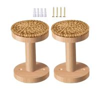 Embrasses De Draperies Boho - Ensemble D'embrasses De Rideaux En Bois, Matériel De Crochet Mural | Attaches De Drapés Décoratives Rustiques, Vis Incluses, Accessoire Pour Chambre À Coucher, Salon, Sal