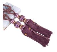 Embrasses de rideau à pampilles faites la main, en forme lanterne, boucle, corde, frange fenêtre(Purple)