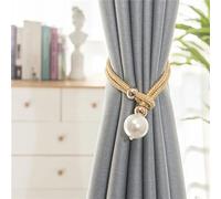 Embrasses de Rideaux 1 pièce Simple européen créatif réglable Perle Rideau Sangle Corde Moderne Rideau Accessoires embrasses retenues Boucle Clips (Color : Golden)