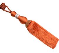 Embrasses de rideaux à pompons, Embrasses de rideaux décoratives style européen, 1 paire, avec pompons(Orange)