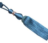 Embrasses de rideaux à pompons, Embrasses de rideaux décoratives style européen, 1 paire, avec pompons(Peacock Blue)