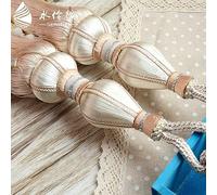Embrasses de rideaux à pompons, Rideau de style européen suspendu à boule, cravate, corde nouer, nouvelle, pompon en soie - Beige One