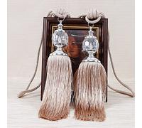 Embrasses de rideaux de luxe à pompons - Embrasses de rideaux de luxe - Embrasses à pompons - Décoration de perles - Vintage - Corde tressée à la main - Pour la maison - Rideaux décoratifs