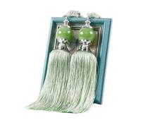Embrasses de Rideaux en Corde, 1 Paire, avec Pompon, Accessoires décoratifs Traditionnels pour Rideaux (Vert Clair)
