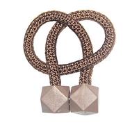 Embrasses de rideaux magnétiques, 4 pièces, Cube suspendu, support rideau en boule, sangles corde, accessoires salle(Darkcoffee)