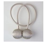 Embrasses de rideaux magnétiques colorées 4 pièces, support d'embrasses en rouleau réglable for, accessoires sangle à boucle(Beige)