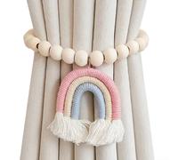 Embrasses de rideaux magnétiques nordiques avec pompons colorés et perles en bois pour décoration de salon, chambre à coucher, bureau, facile à installer, aucun outil nécessaire, décoration moderne de